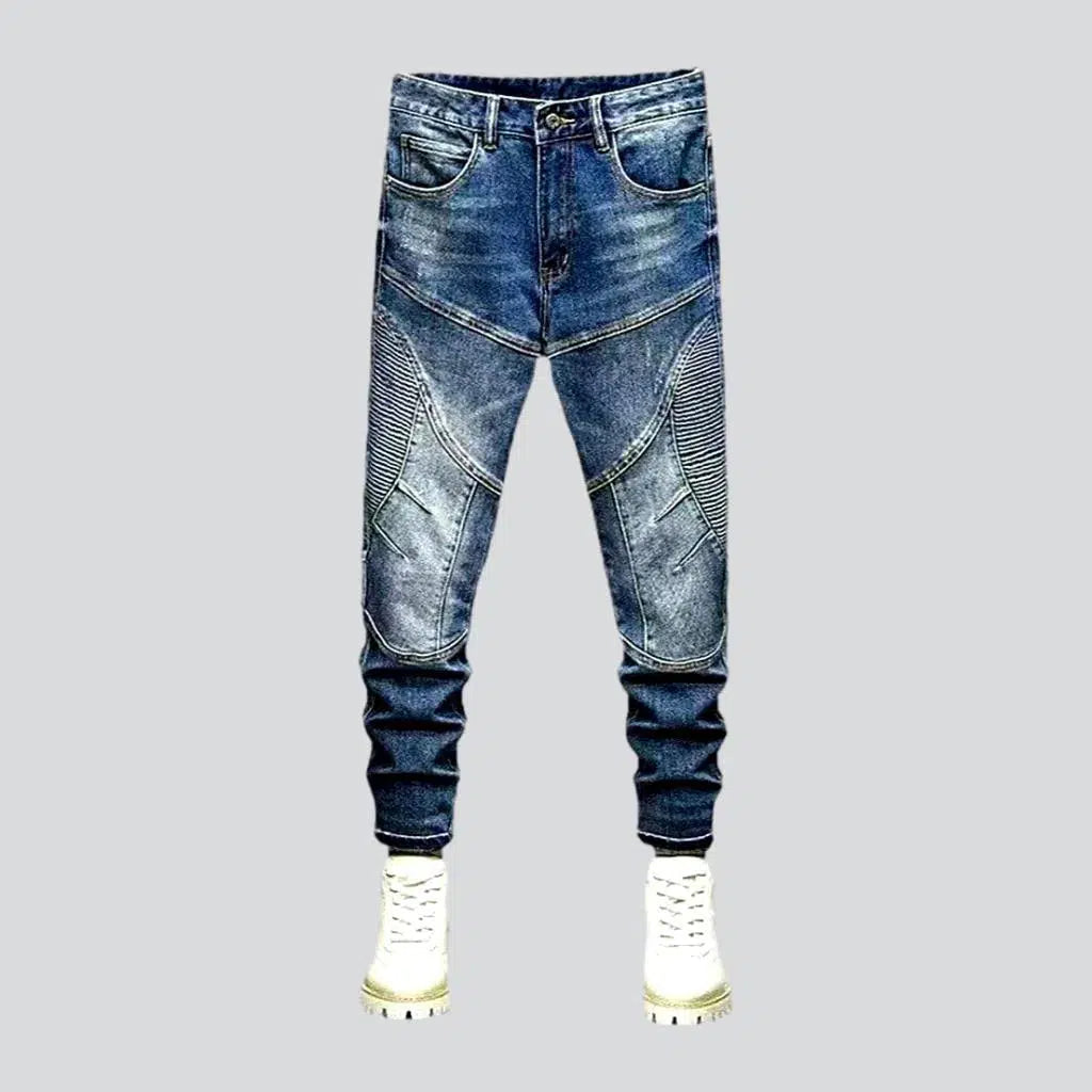 Mid-waist slim men's biker jeans | Jeans4you.shop