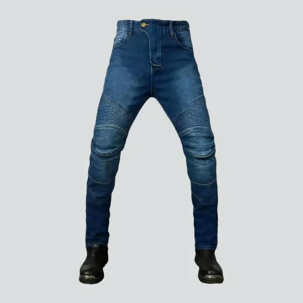 Mid-waist stonewashed riding jeans
 for men | Jeans4you.shop