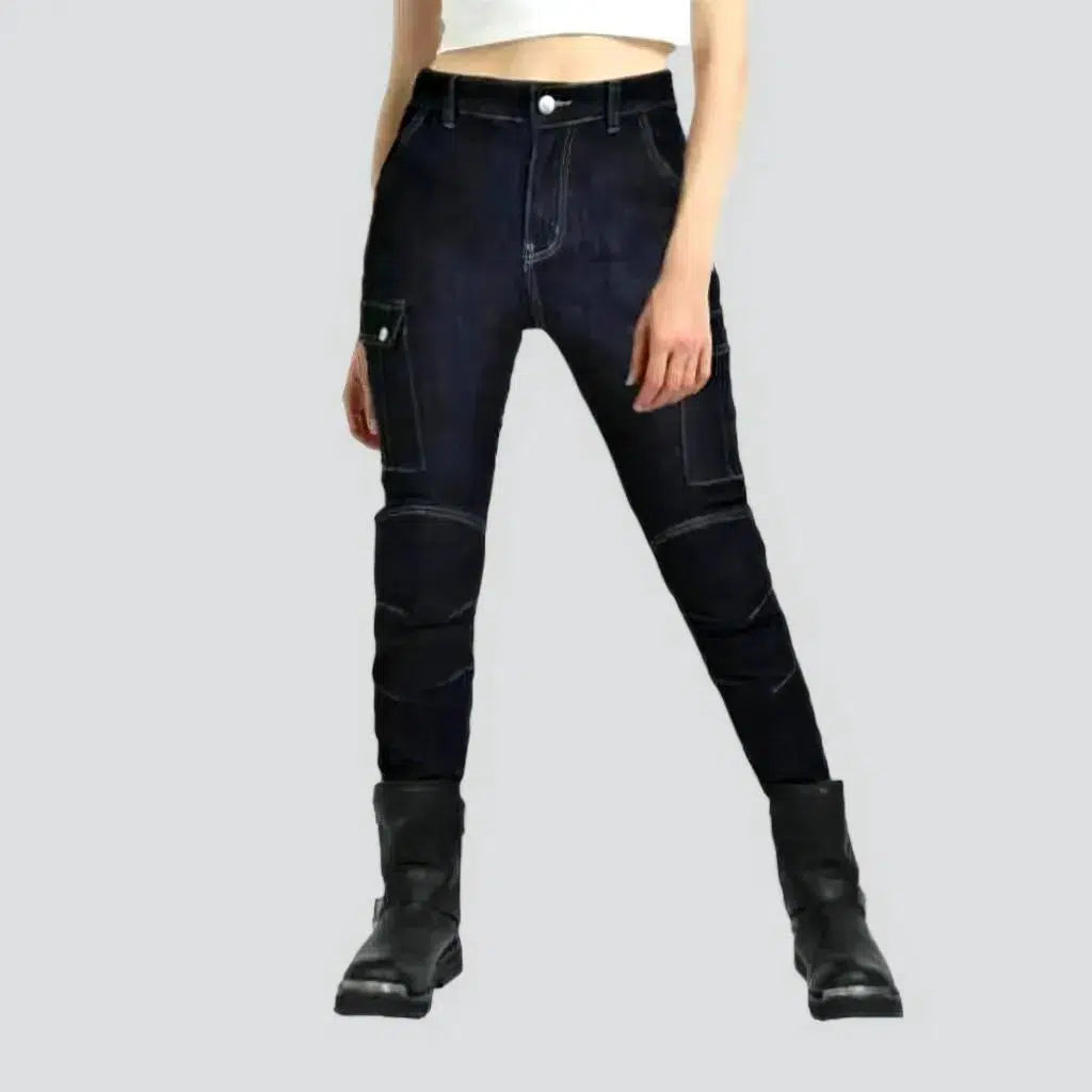Mid-waist women's motorcycle jeans | Jeans4you.shop