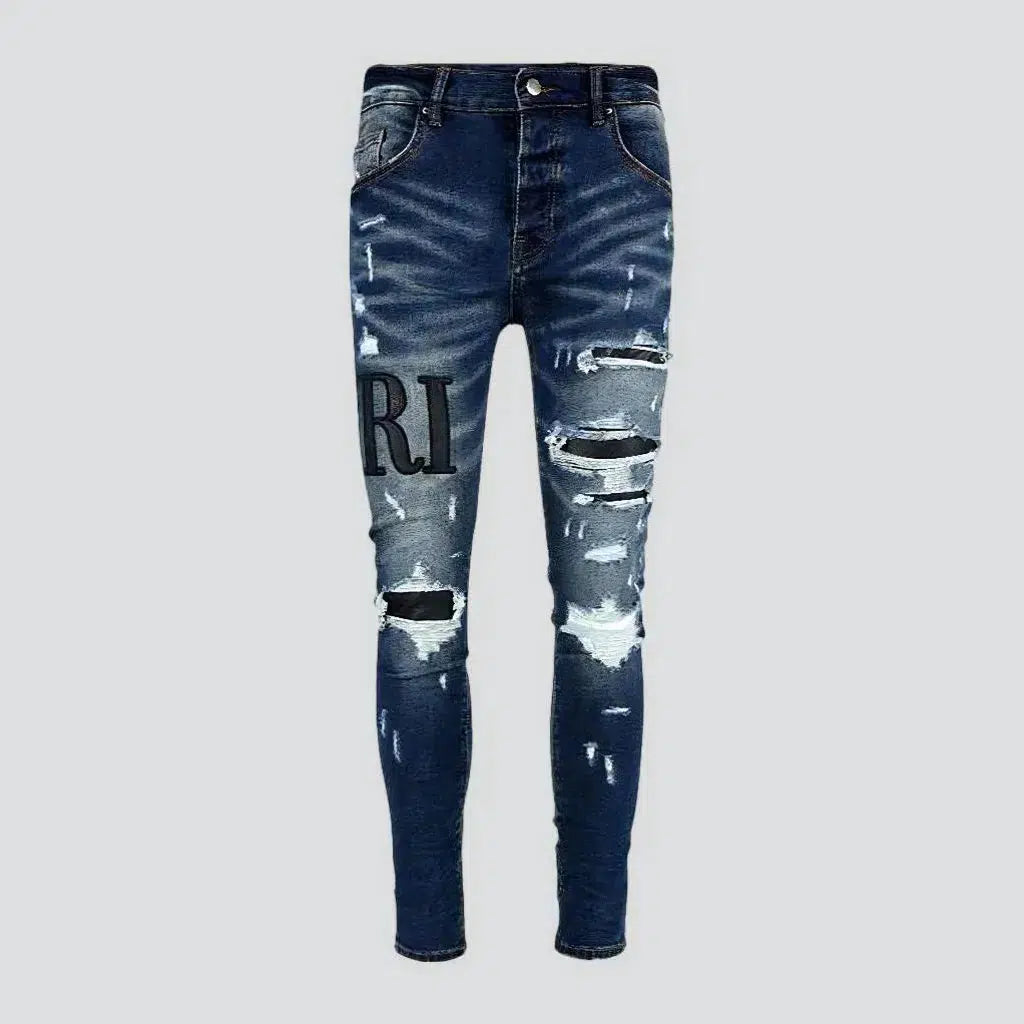 Mid-wash men's distressed jeans | Jeans4you.shop