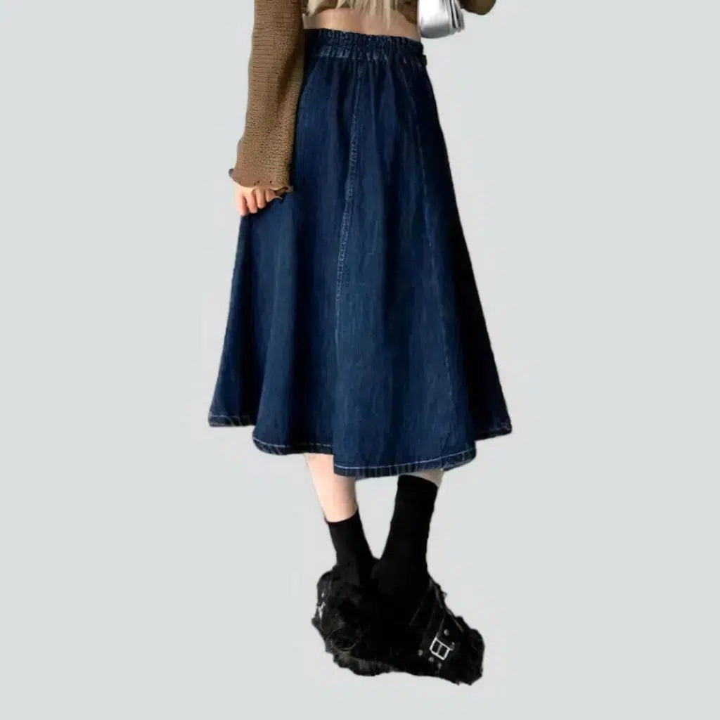 Midi front-slit denim skirt | Jeans4you.shop