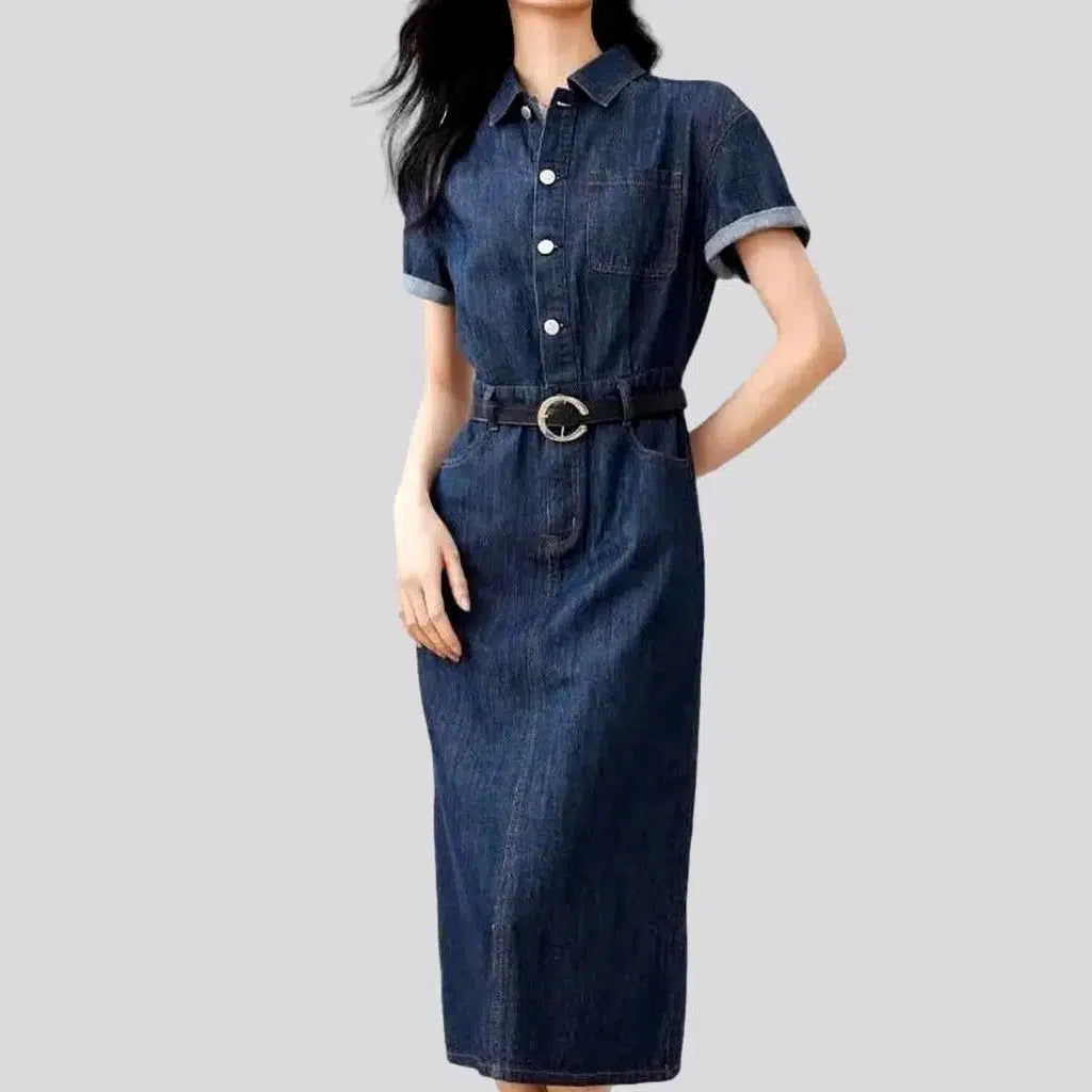 Midi knee-length denim dress | Jeans4you.shop
