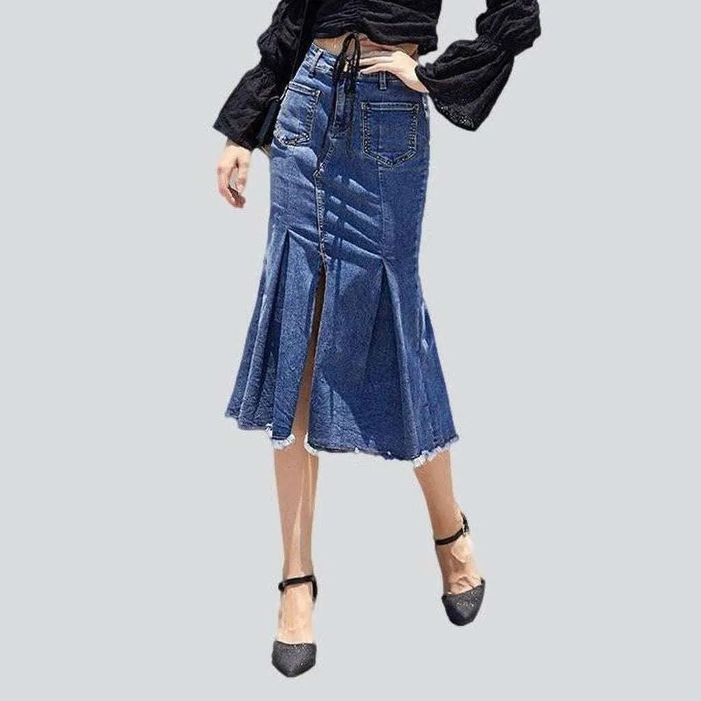 Midi mermaid women's denim skirt | Jeans4you.shop