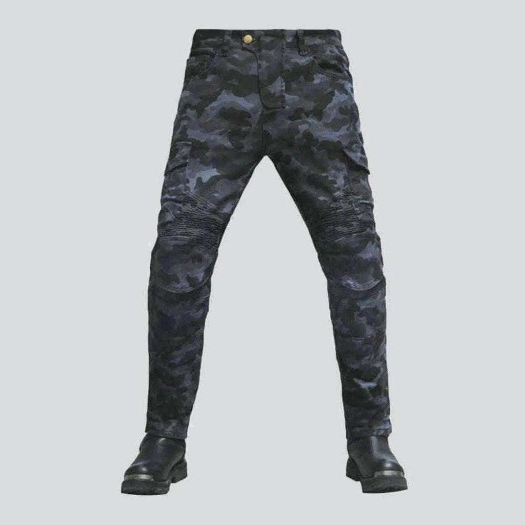 Military grey men's biker jeans | Jeans4you.shop