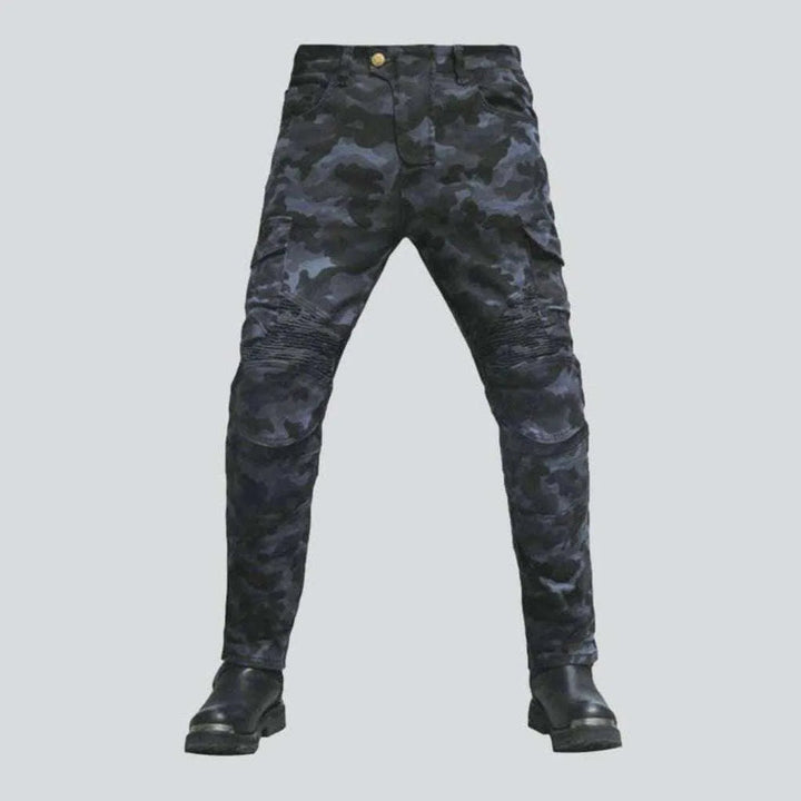 Military grey men's biker jeans | Jeans4you.shop