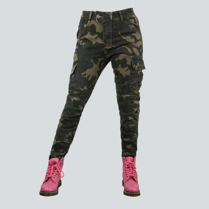 Military women's biker jeans | Jeans4you.shop