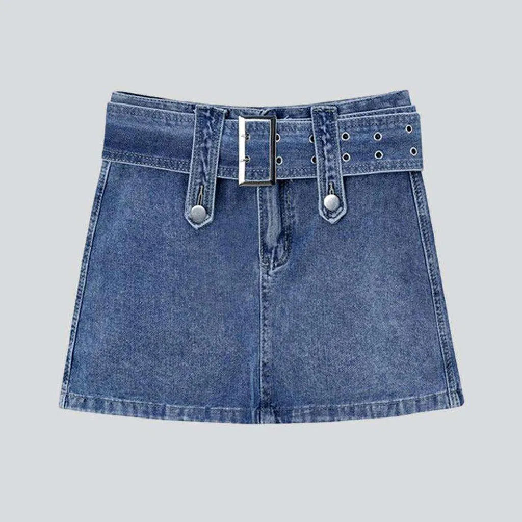 Mini denim skirt with belt | Jeans4you.shop
