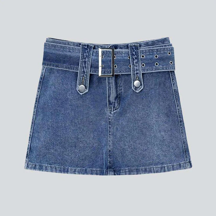 Mini denim skirt with belt | Jeans4you.shop