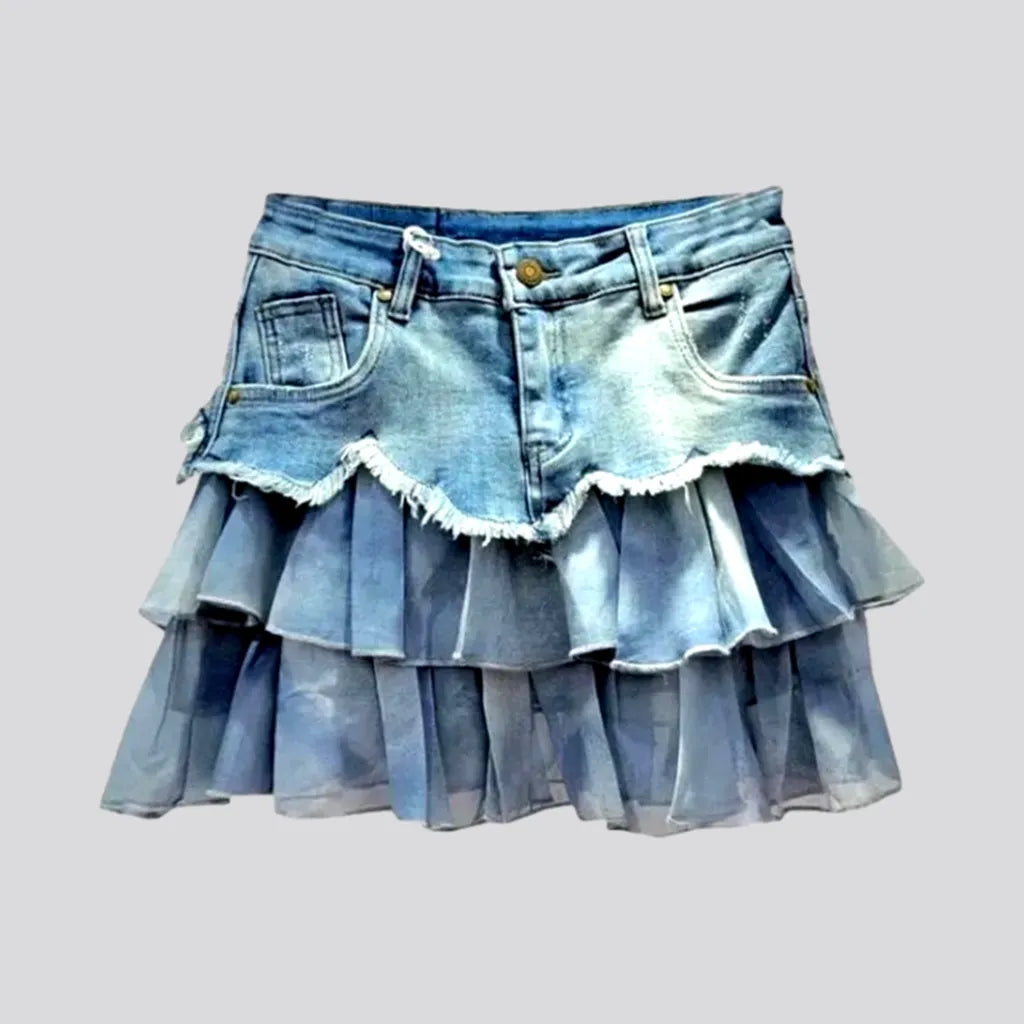 Mini fashion denim skort
 for ladies | Jeans4you.shop