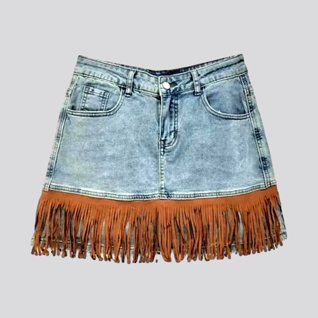 Mini fringe women's jeans skirt | Jeans4you.shop