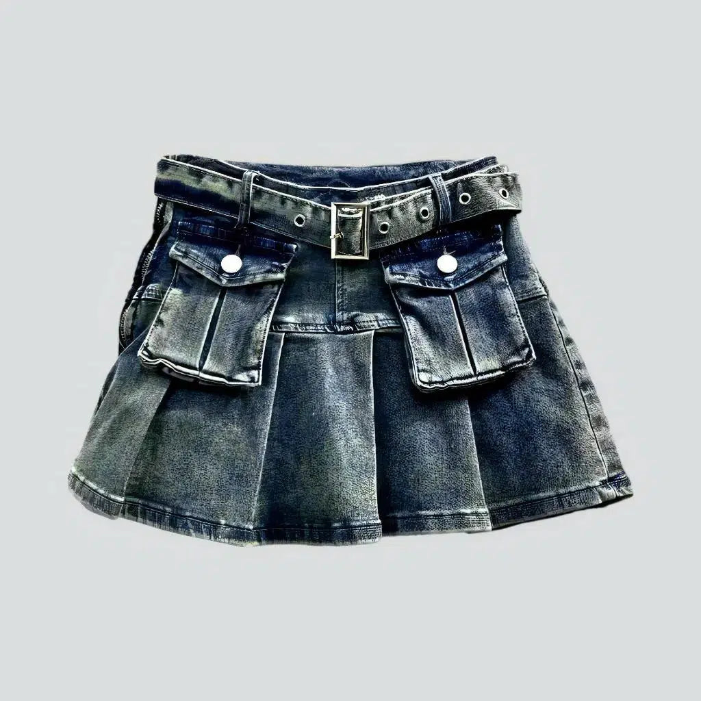 GRANCY】Fringedesign Denim Skirt / フリンジデザイン デニム