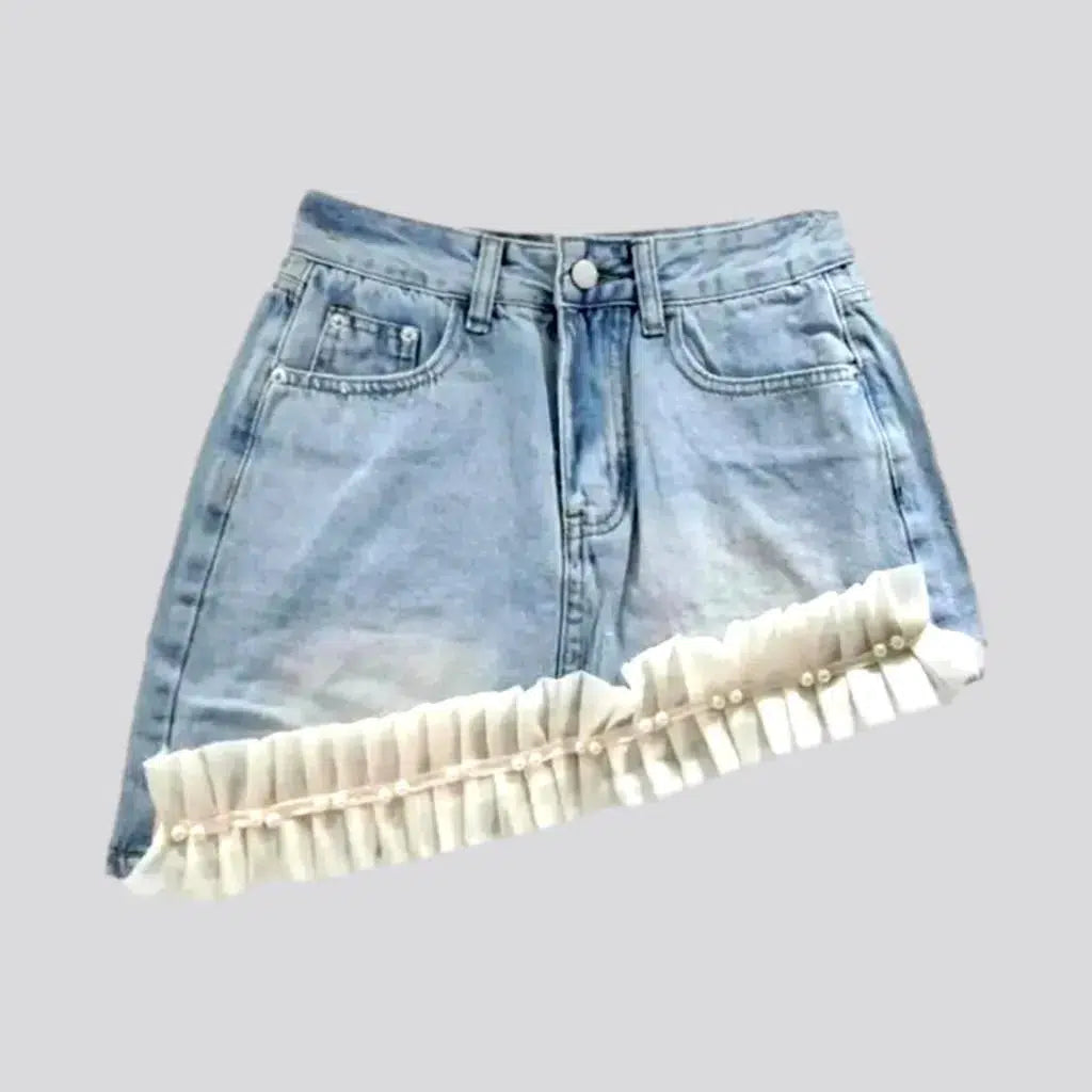 Mini mid-waist jeans skort
 for women | Jeans4you.shop