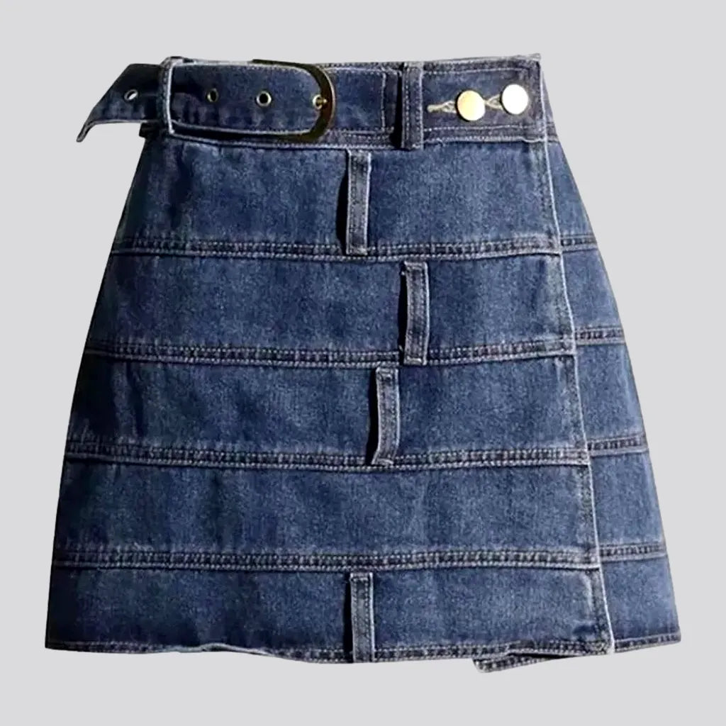 Mini patchwork-stitching denim skirt | Jeans4you.shop