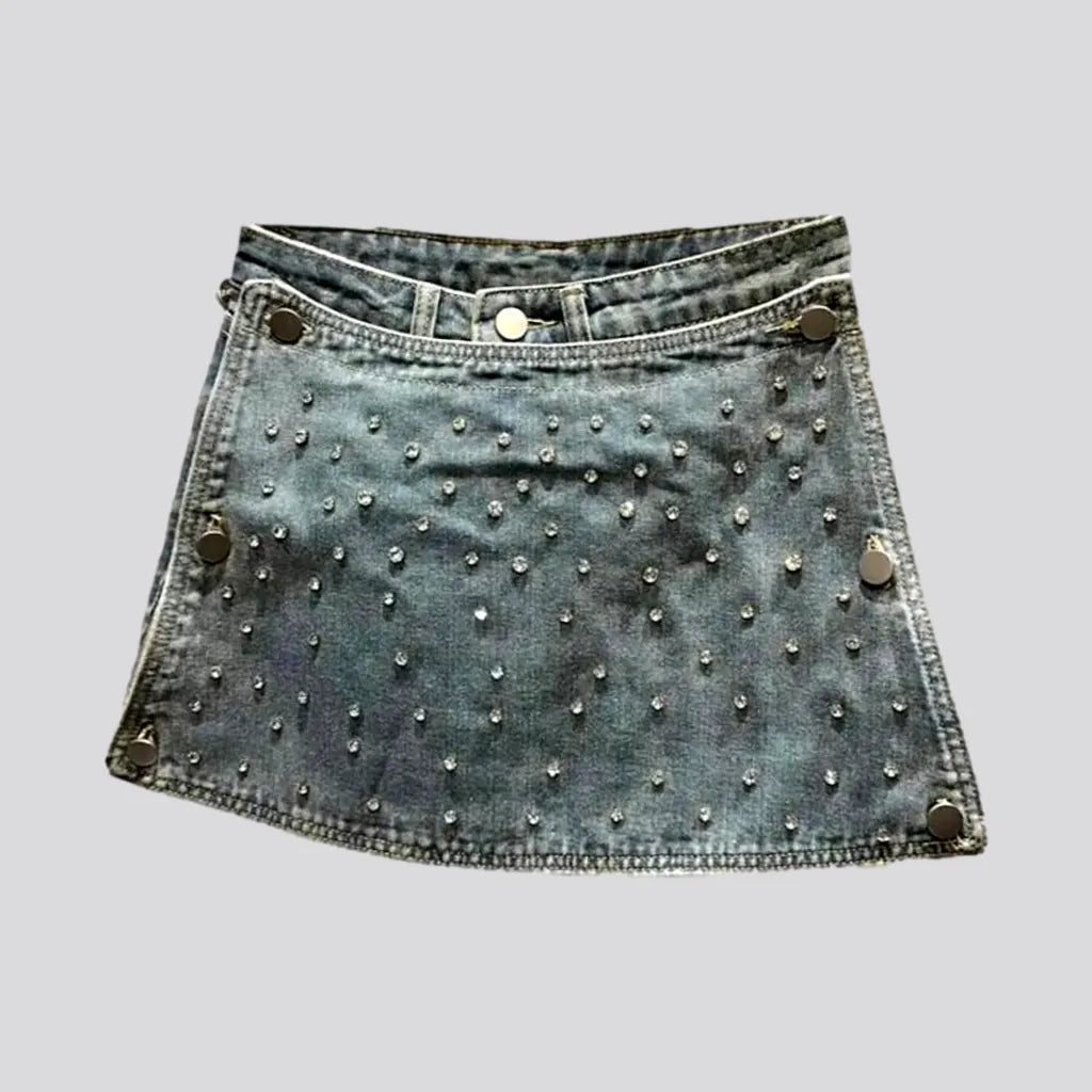Mini rivet jean skort
 for ladies | Jeans4you.shop