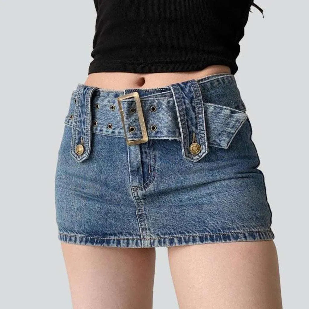 Mini skort skirt with belt | Jeans4you.shop
