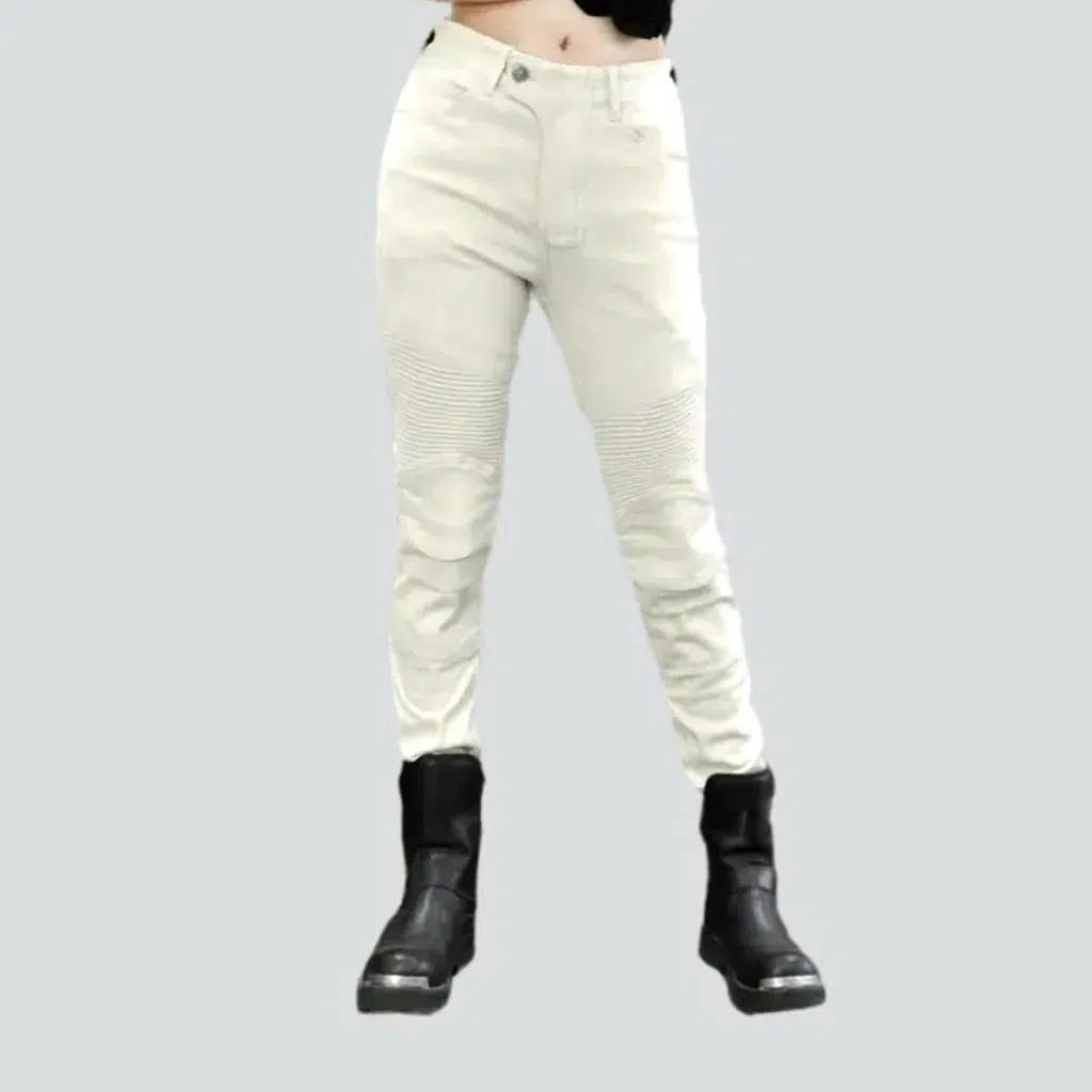 Monochrome women's moto jeans | Jeans4you.shop