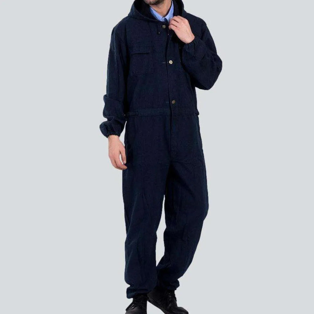 Navy workwear men's denim overall | Jeans4you.shop