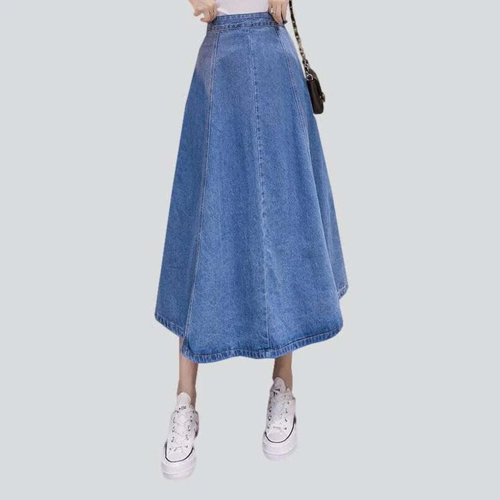 No pocket long denim skirt | Jeans4you.shop