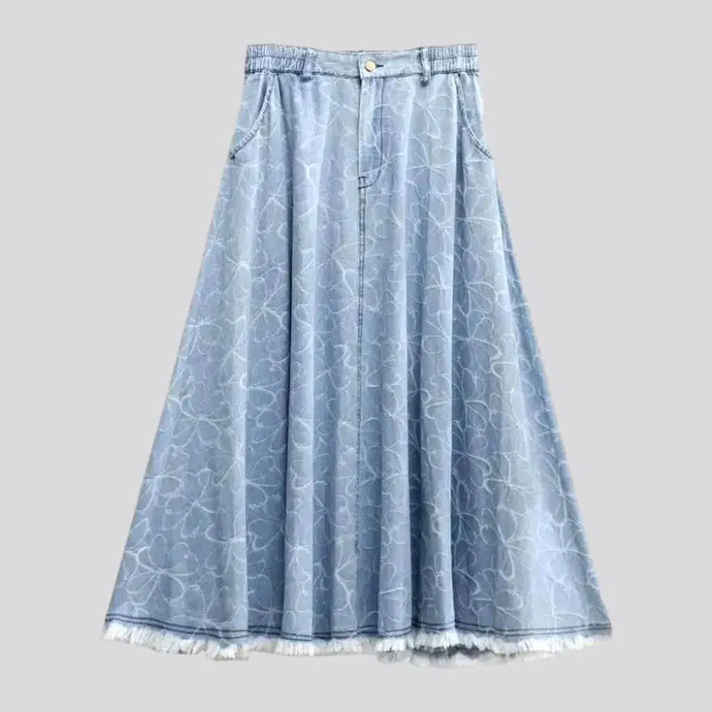 Ornament embroidered denim skirt
 for women | Jeans4you.shop