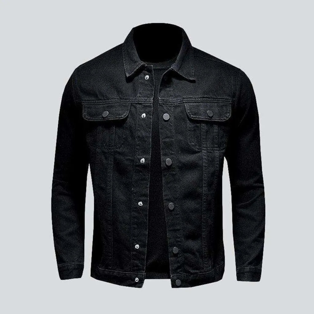 Outerwear black men's denim jacket | Jeans4you.shop