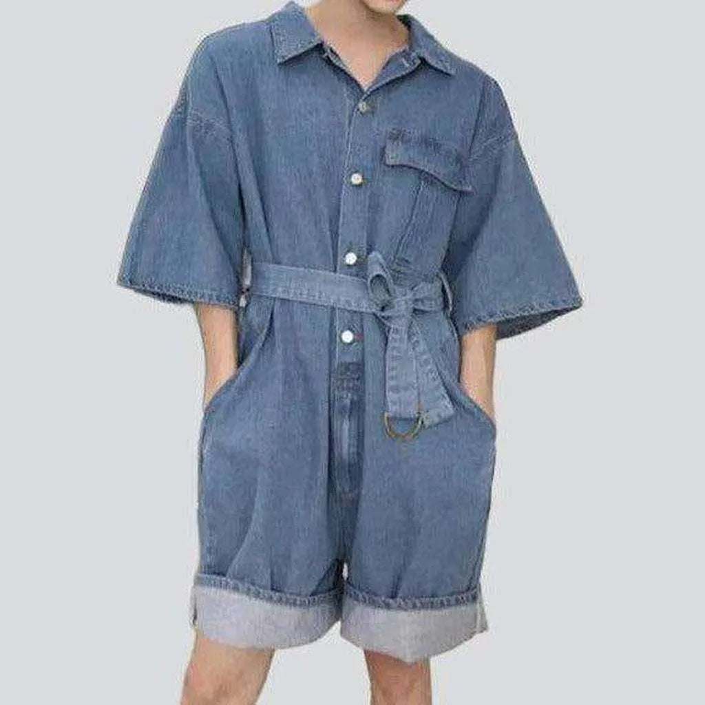 Oversized baggy denim overall shorts | Jeans4you.shop