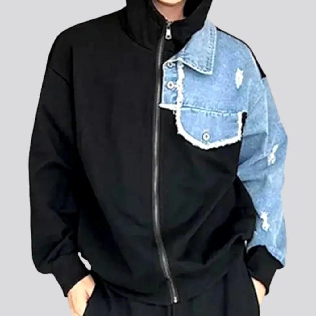 Oversized black men's denim jacket | Jeans4you.shop