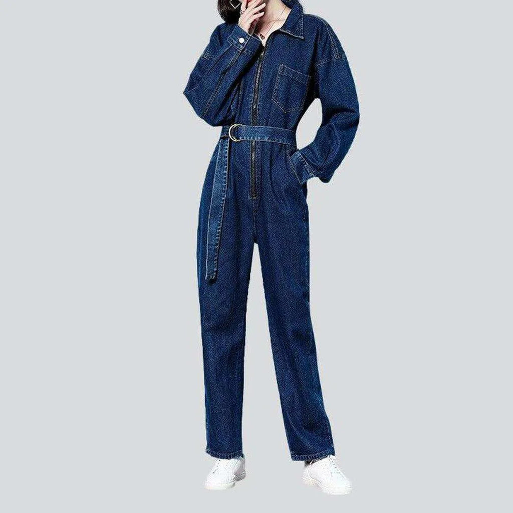 Oversized denim overall with zipper | Jeans4you.shop