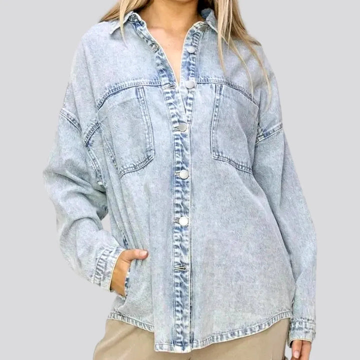 Oversized grunge denim shirt
 for women | Jeans4you.shop