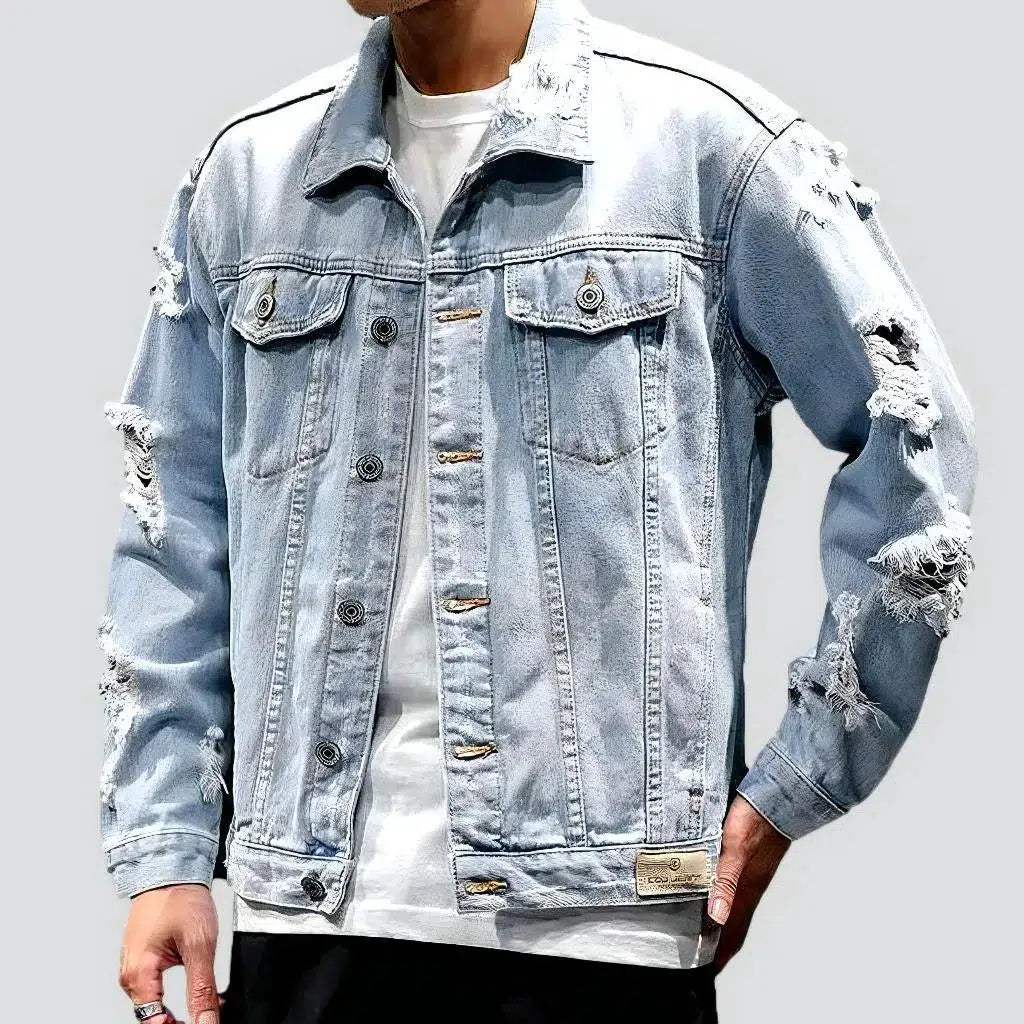 Oversized grunge men's jean jacket | Jeans4you.shop