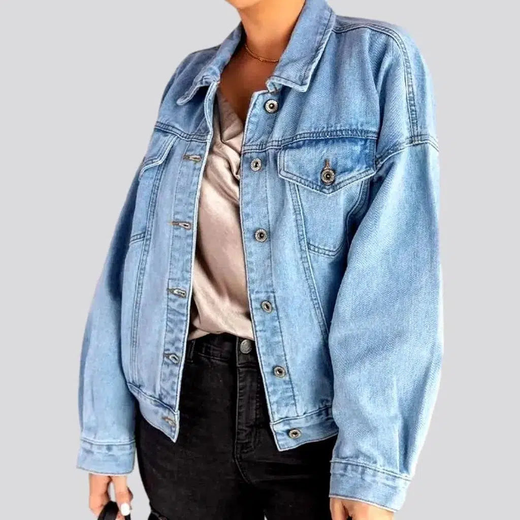 Oversized light-wash denim jacket
 for ladies | Jeans4you.shop