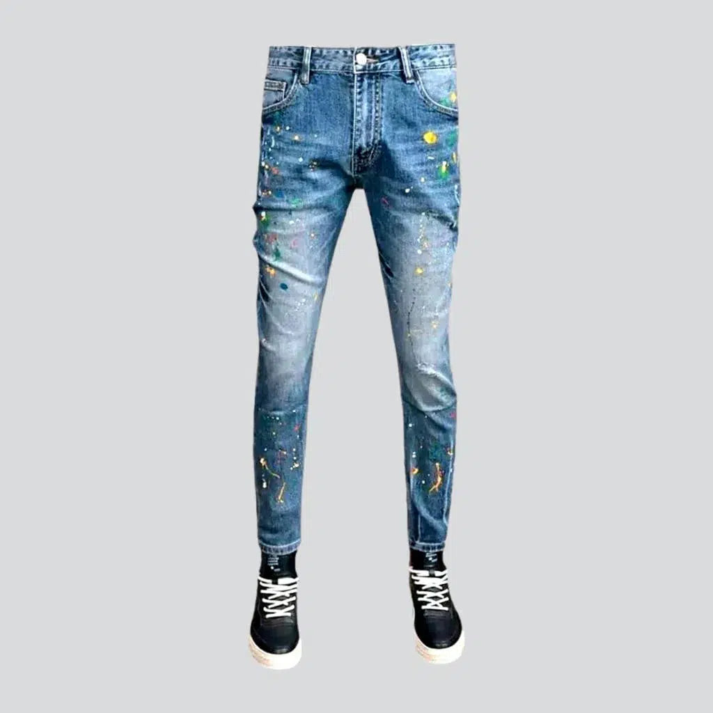 Paint-splattered color stains jeans
 for men | Jeans4you.shop