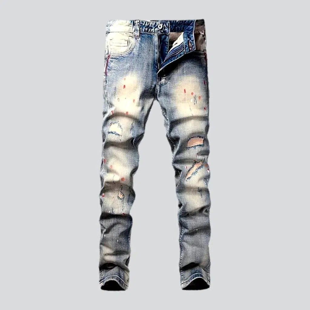 Paint-splattered men's skinny jeans | Jeans4you.shop