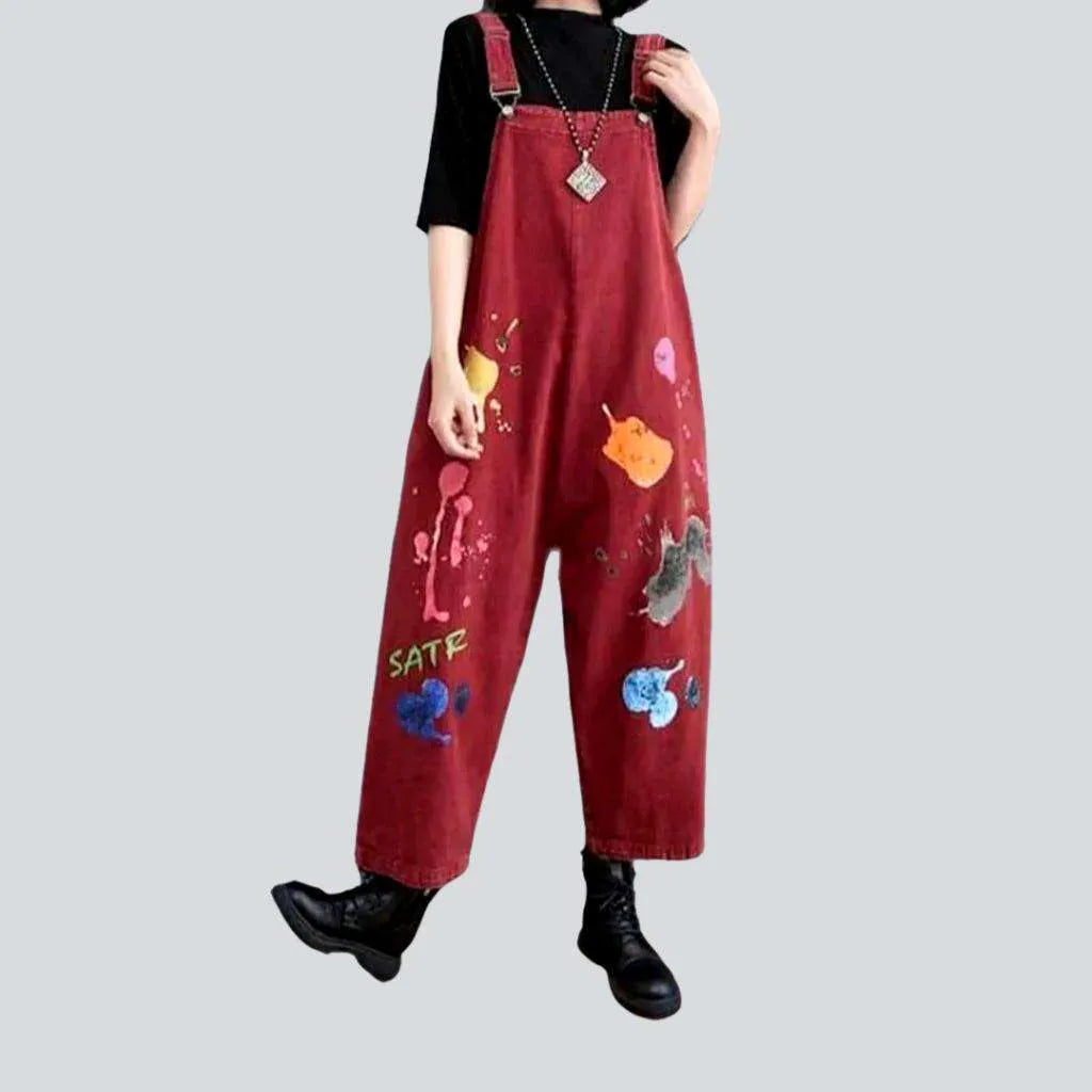 Painted baggy denim jumpsuit
 for women | Jeans4you.shop
