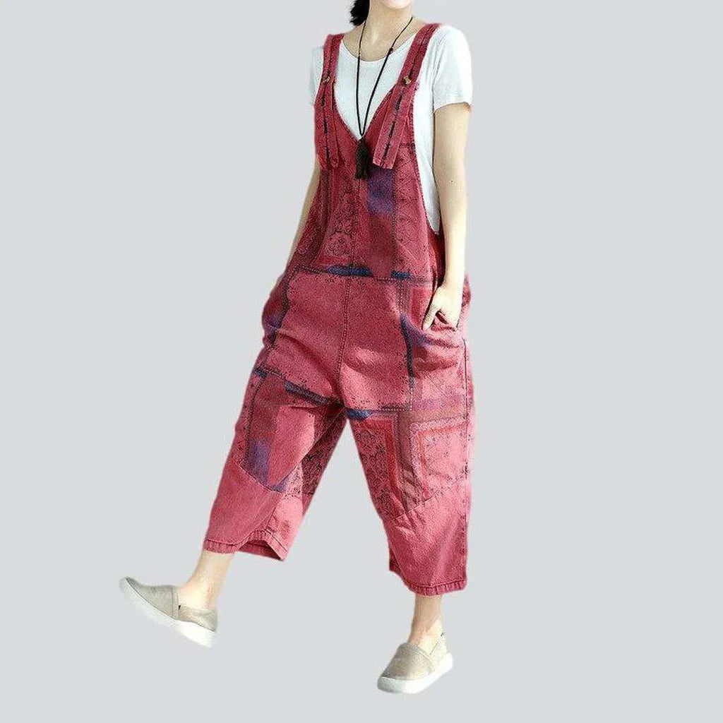 Painted baggy ladies jeans jumpsuit | Jeans4you.shop