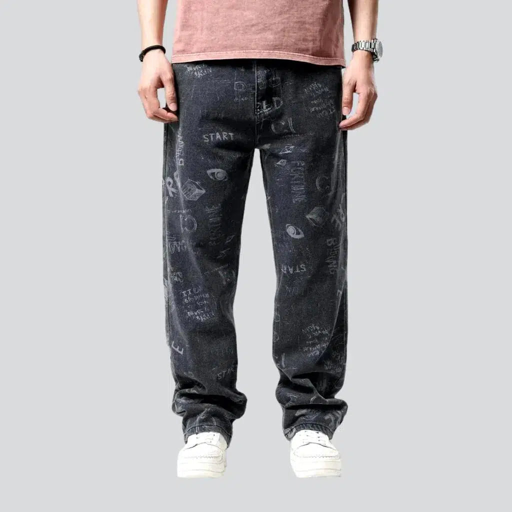 Painted men's baggy jeans | Jeans4you.shop