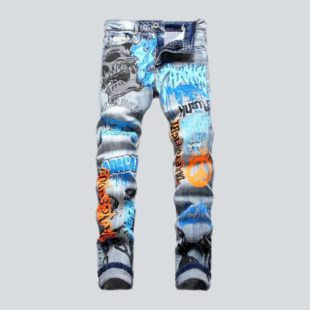 Painted men's y2k jeans | Jeans4you.shop