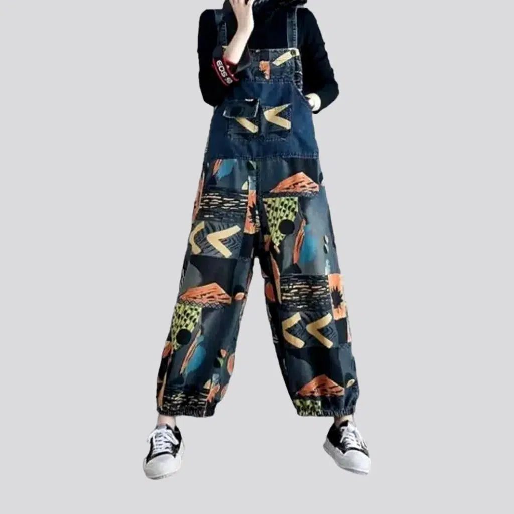 Painted patchwork denim jumpsuit
 for ladies | Jeans4you.shop