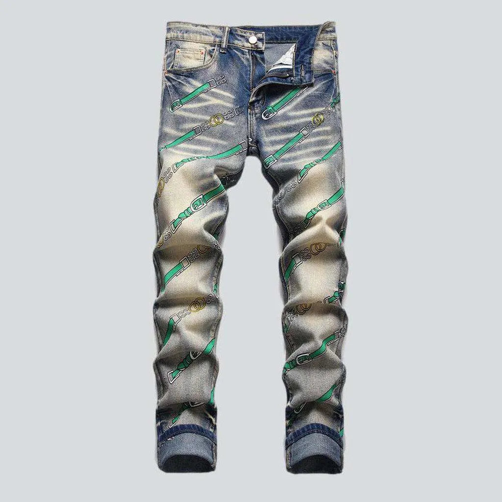 Painted with belts men's jeans | Jeans4you.shop