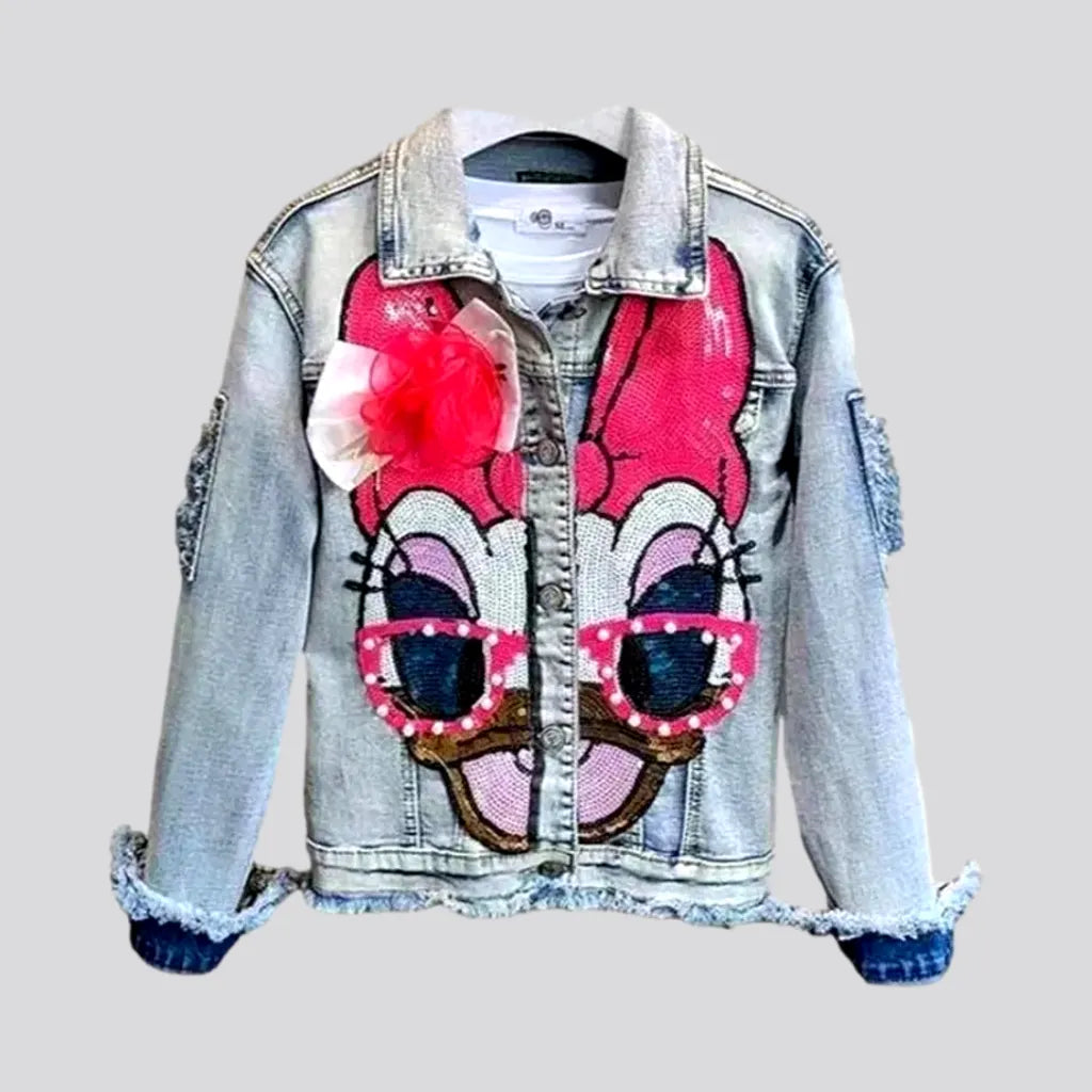 Painted y2k women's denim jacket | Jeans4you.shop
