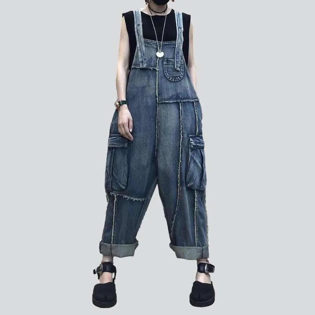 Patched cargo women's jeans overall | Jeans4you.shop