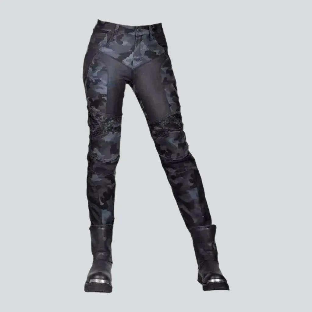 Patchwork biker jeans
 for women | Jeans4you.shop