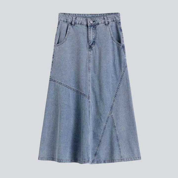 Patchwork denim long skirt | Jeans4you.shop