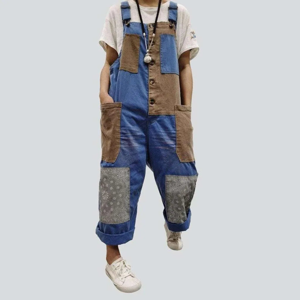 Patchwork women's denim overall | Jeans4you.shop