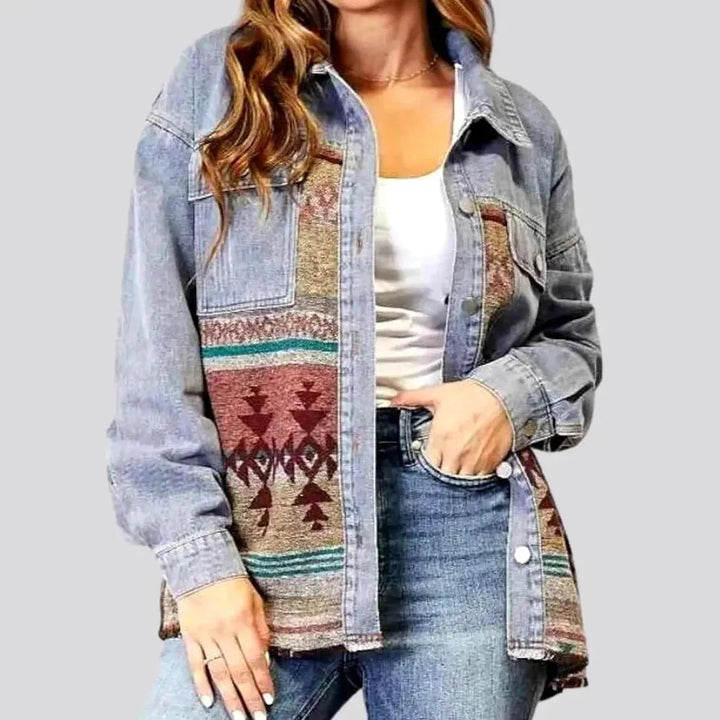 Patchwork women's jeans jacket | Jeans4you.shop