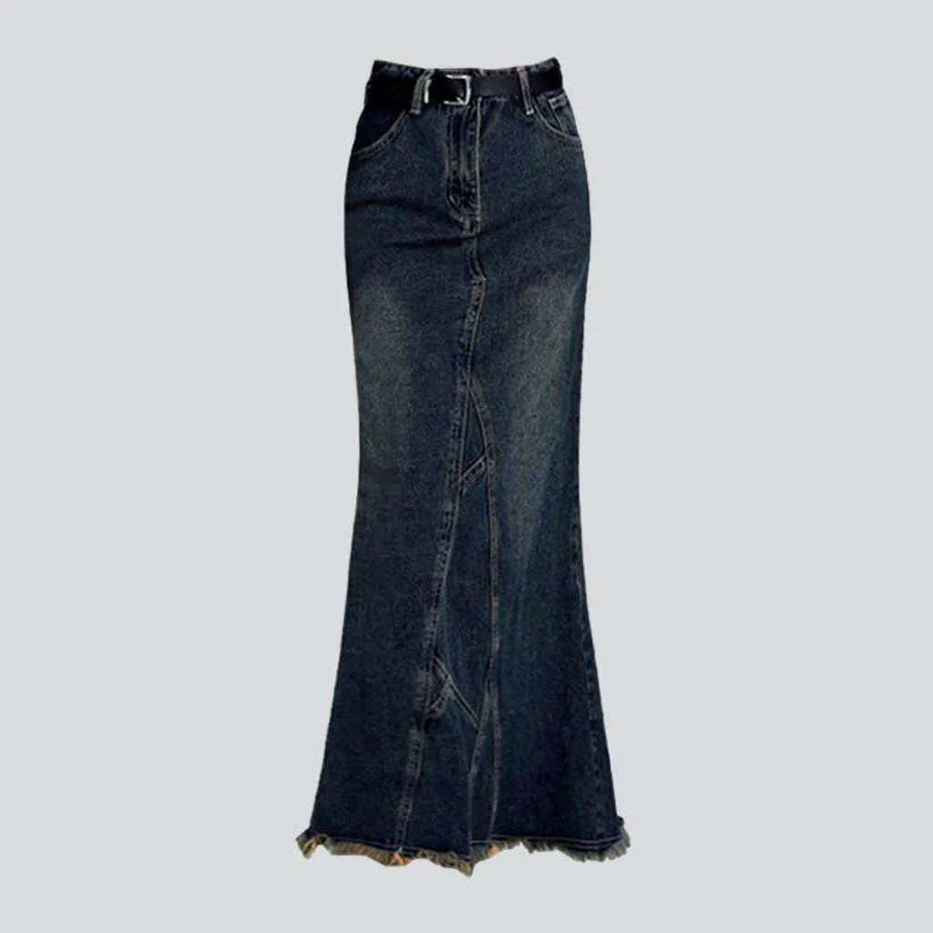 Long jean skirts xxl hotsell