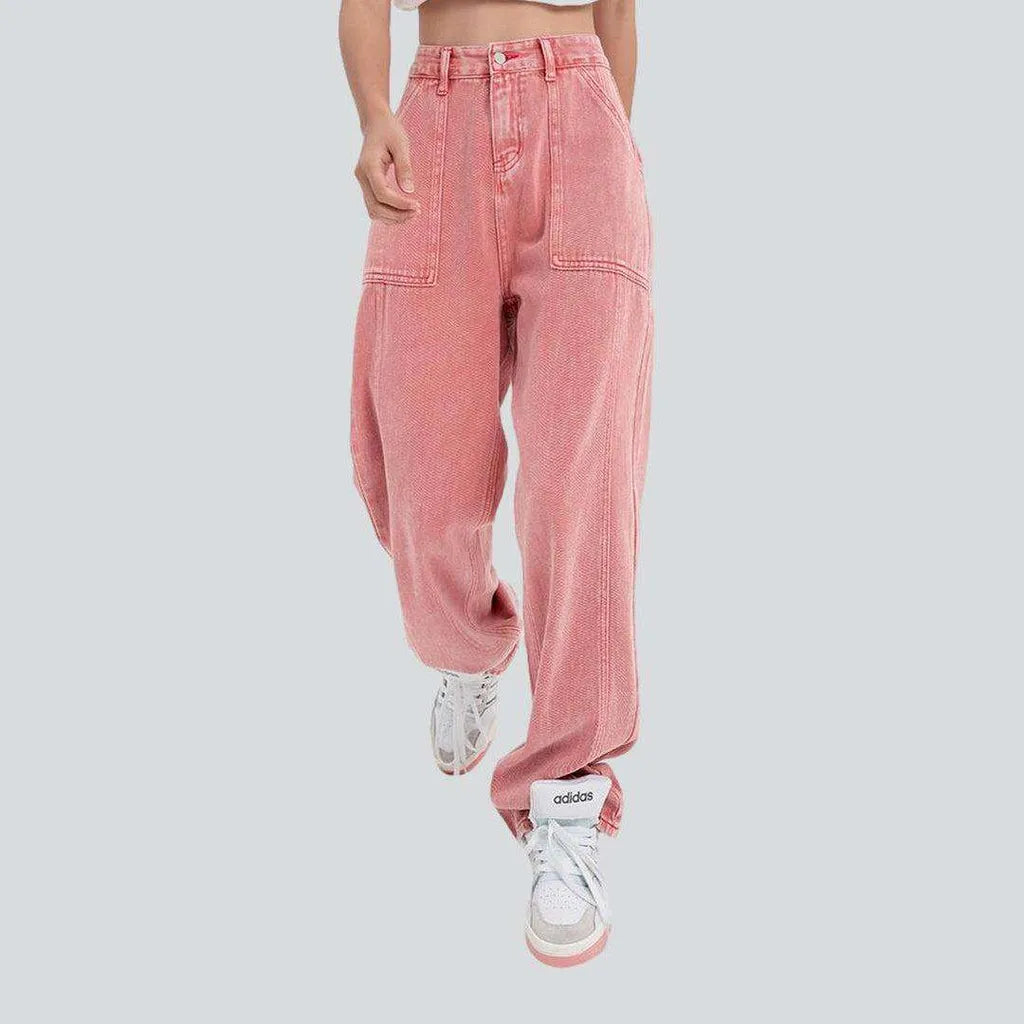 Pink stylish women's baggy jeans | Jeans4you.shop