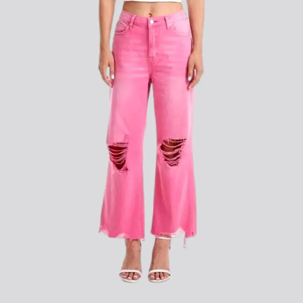 Pink women's grunge jeans | Jeans4you.shop