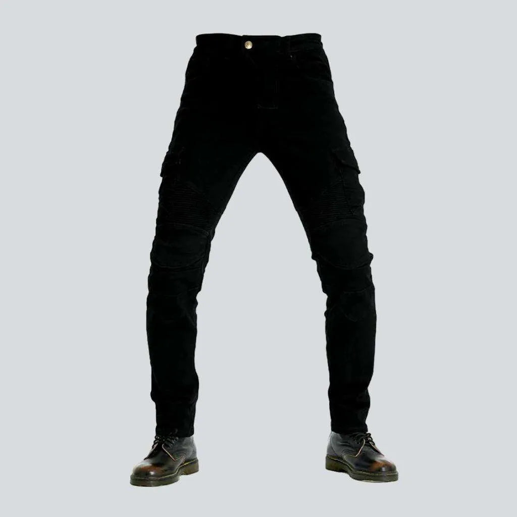 Protective black men's biker jeans | Jeans4you.shop