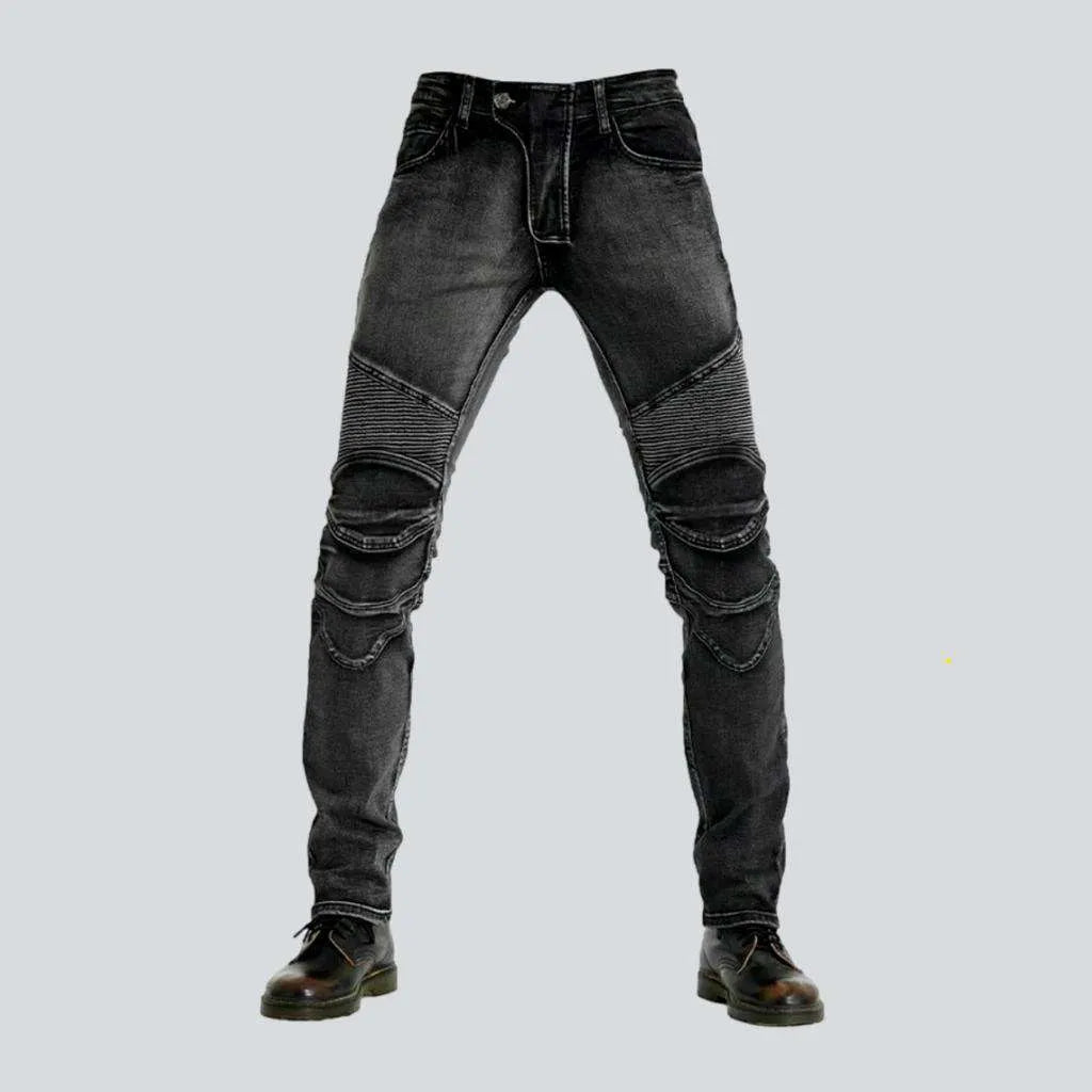 Protective grey men's biker jeans | Jeans4you.shop