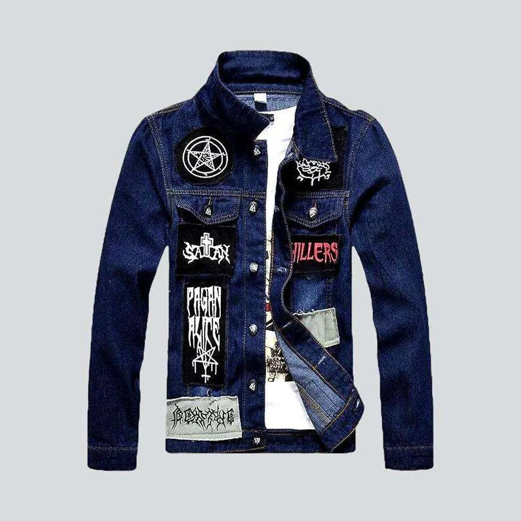 Punk rock style denim jacket | Jeans4you.shop